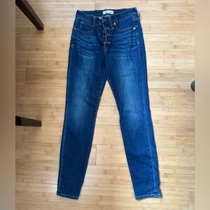 Madewell Dark Blue 9” Mid-Rise Skinny Jeans